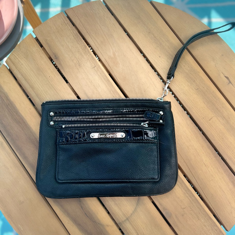 Love Black Clutch Wristlet Minimalist Design